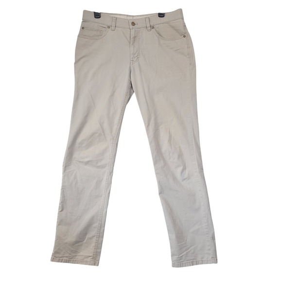 Hiltl Mens Dress Pants, Flat Front, Well Made & Comfort, Size 34, Beige, Casual - Picture 1 of 11